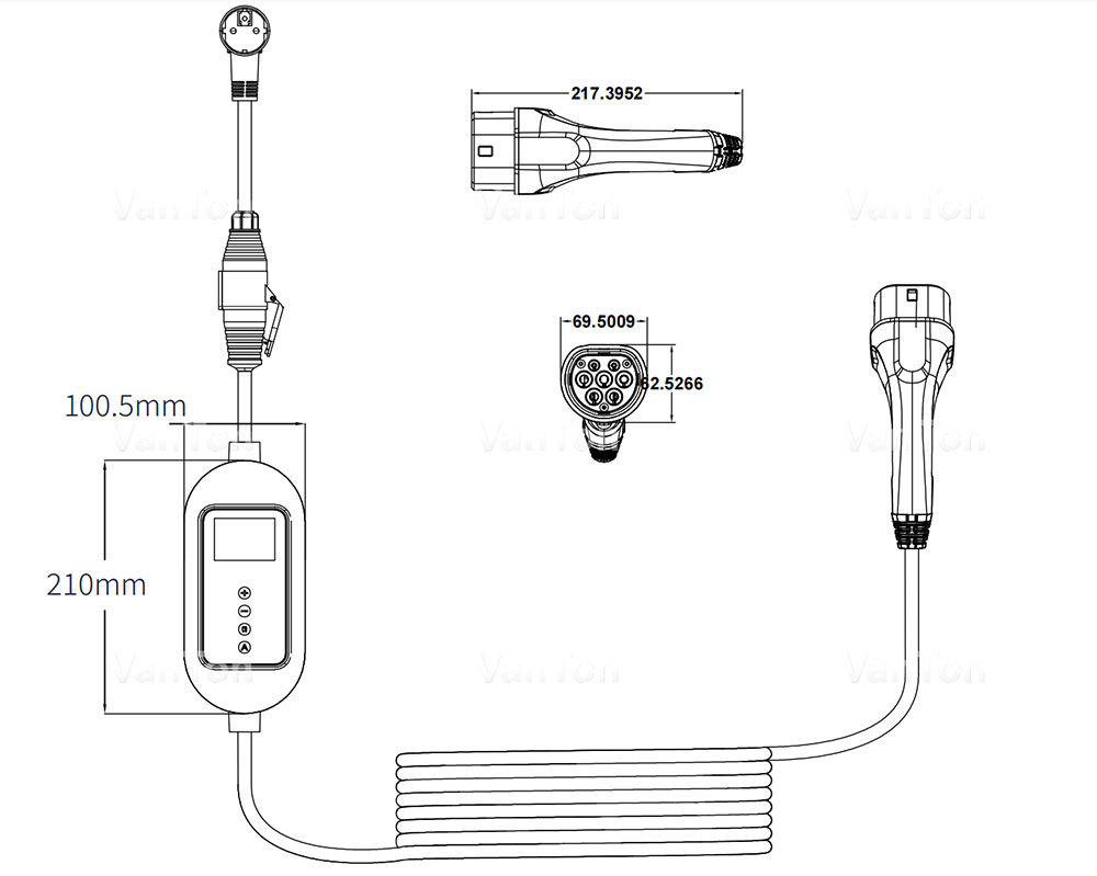 32A Type2 Portable EV charger